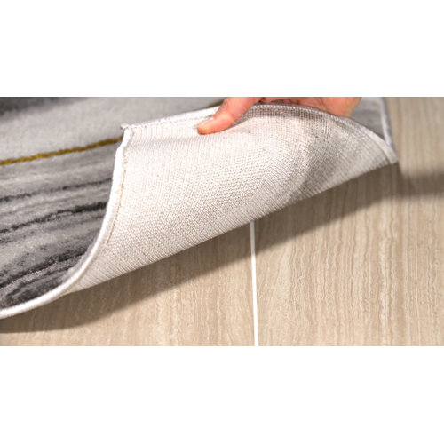 Wade Logan® Swindle Abstract Gray/Gold Area Rug & Reviews Wayfair